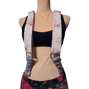 Rayvehn Vintage Floral Quilted Suspenders